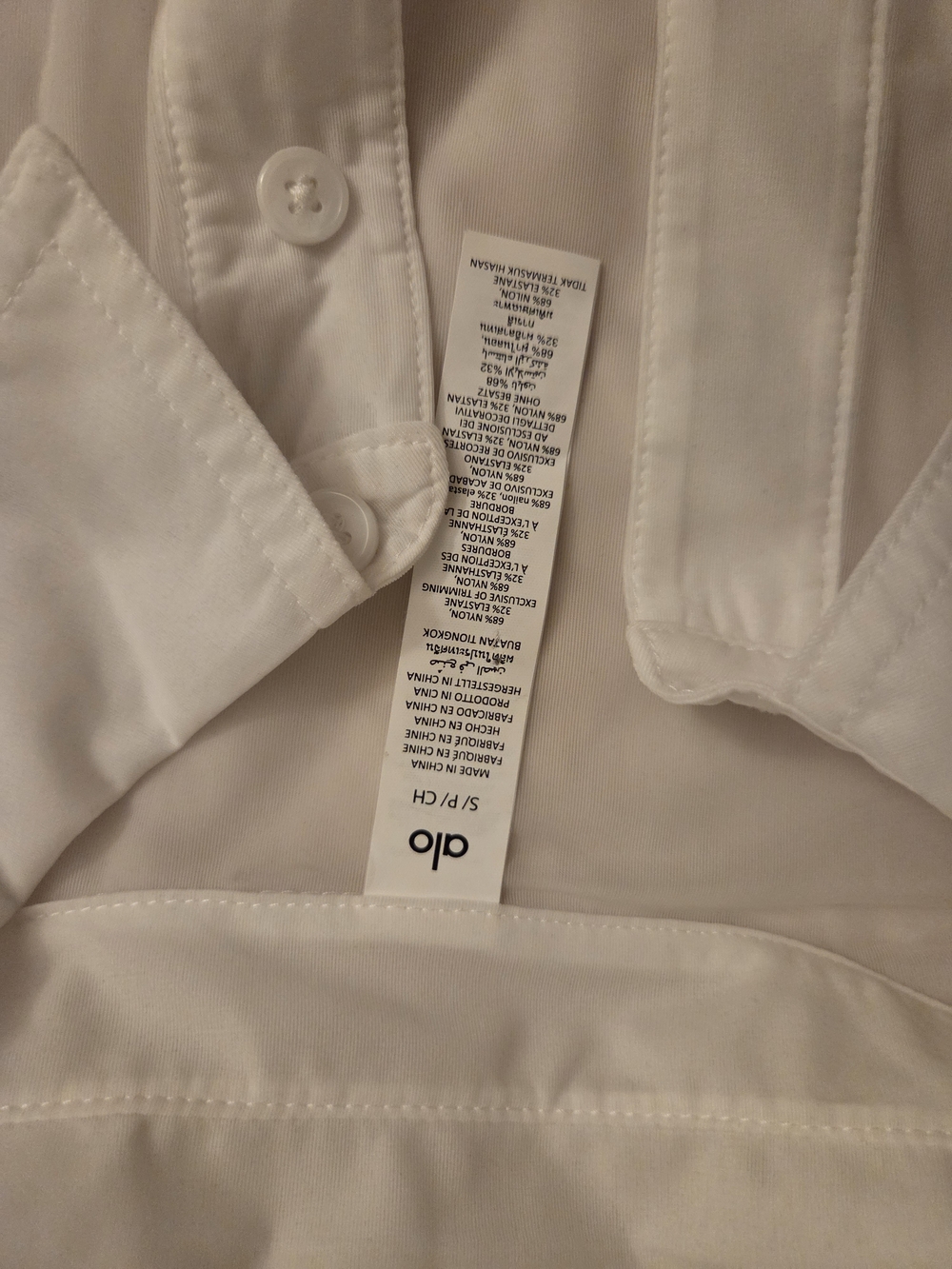 ALO Yoga Sheer White Cropped Button-Down Shirt - Picture 6 of 7